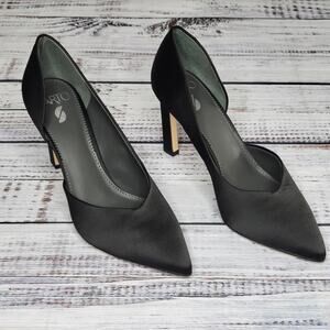 SARTO Franco Sarto Sherry Half d'Orsay Pumps Black Matte Satin | Size 9